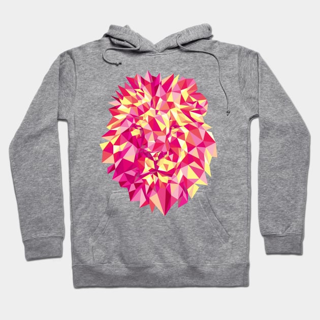 Bright Pinks Geometric Lion Hoodie by polliadesign